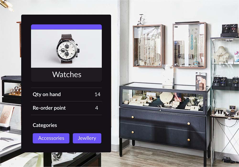 Lightspeed Inventory Management Tool for a Jewellery Shop Showing Quantity & Re-Order Point