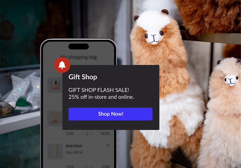 App Notification for Subscribers on the Gift Shop of a Retail Store with an Exclusive Sale