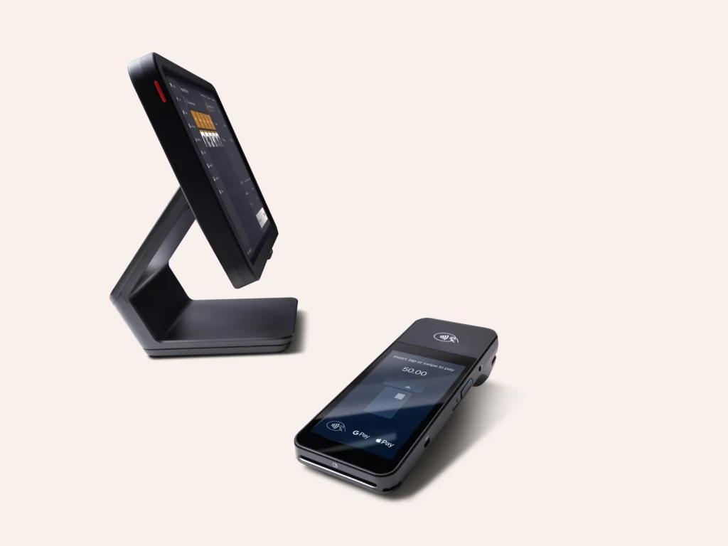 Lightspeed POS on an iPad on the Lightspeed Branded Stand & Card Machine Terminal